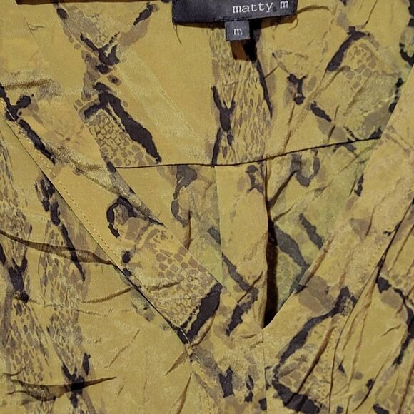 100% Silk Matty M Snakeskin Shirt - Size M - Picture 3 of 9